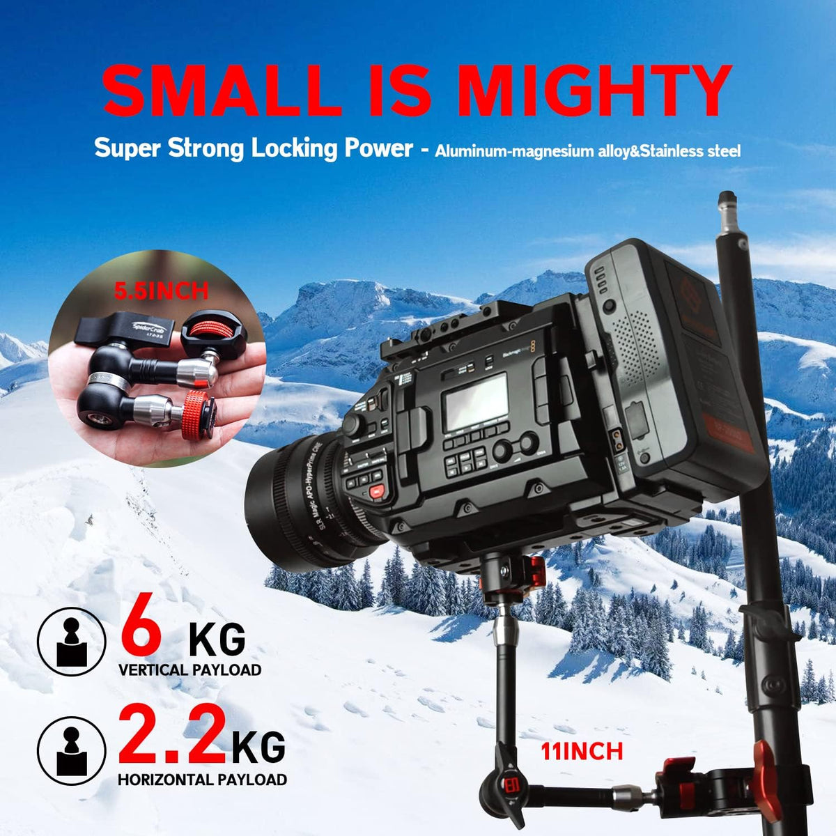 7 Inches Adjustable Magic Arm with 1/4 and 3/8 Thread Screw E74869