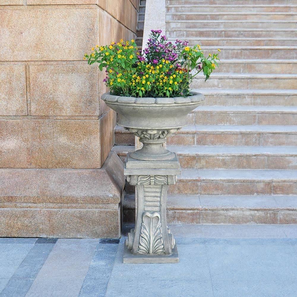 17 in. H Granite Cast Stone Urn M97430