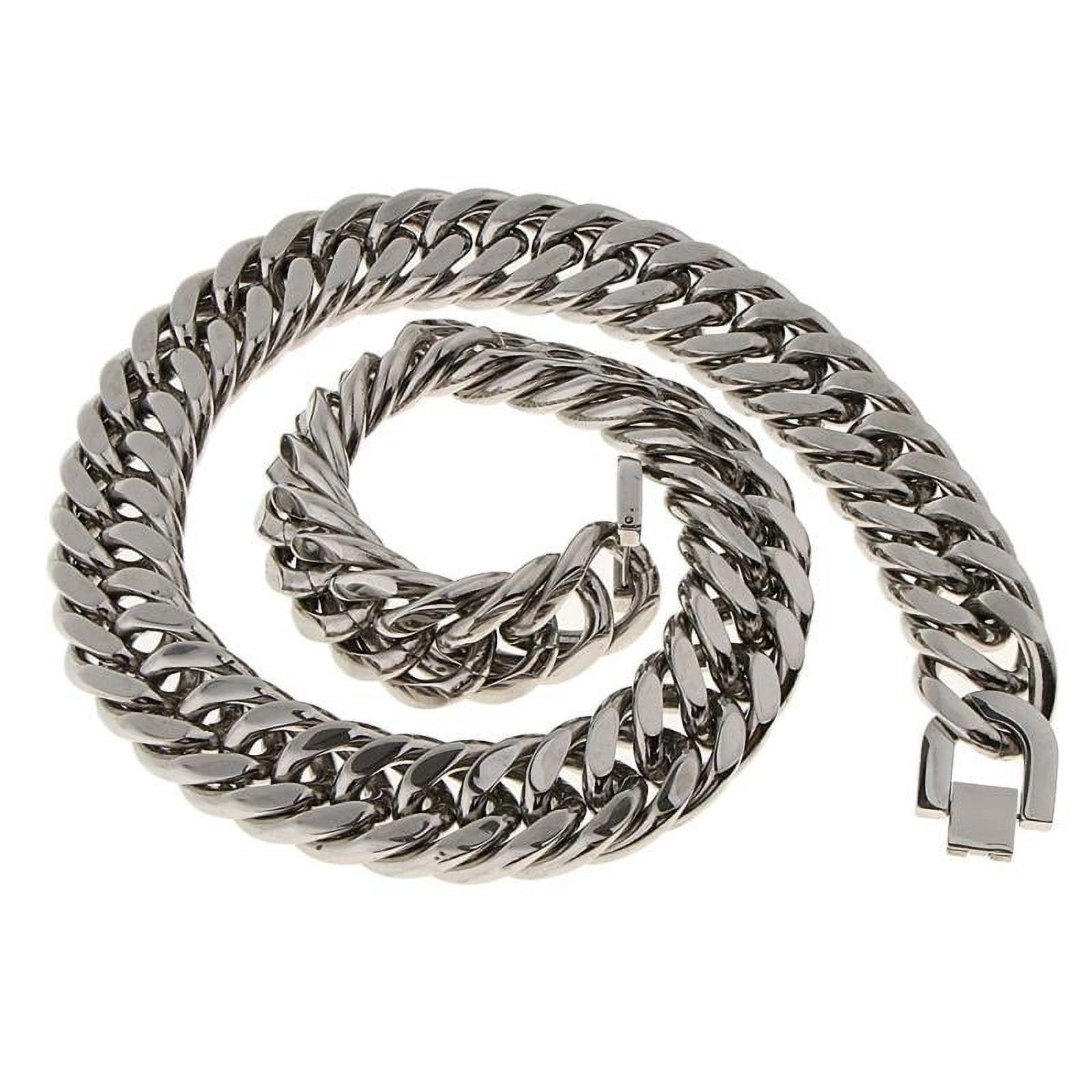 Stainless Steel Cuban Link Chain Necklace J3454