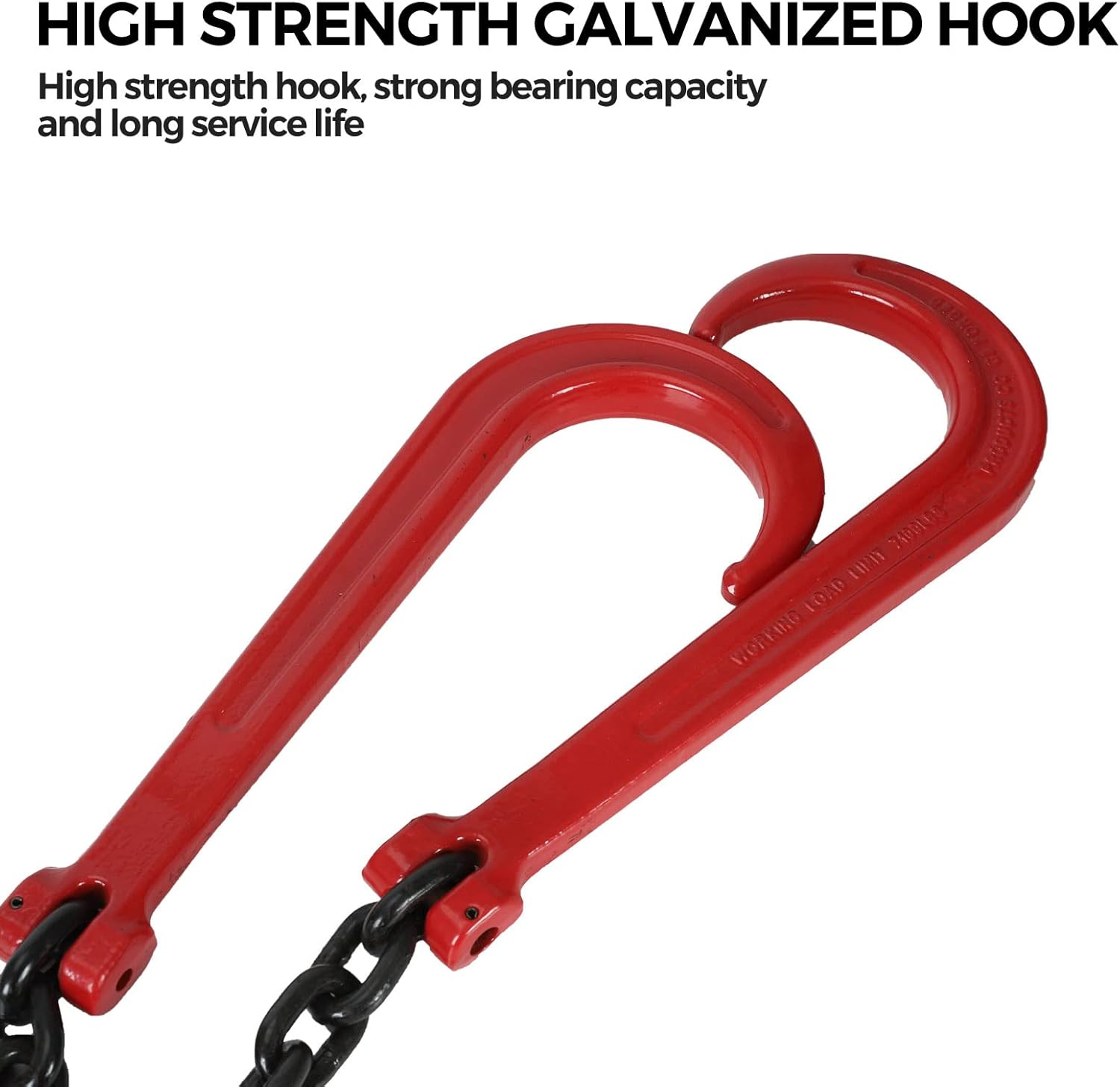 Tow Recovery V Chain with 3/8" x 2' Legs, Two 15" J-Hook & Eye Cradle Grab Hook L875429
