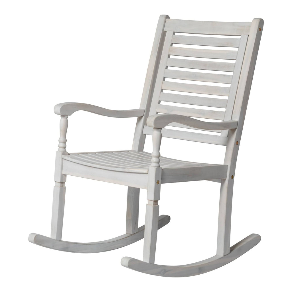 Dark Brown Solid Acacia Wood Rocking Patio Chair Y836308