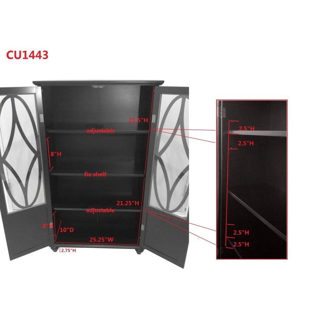 Black Wood Curio Cabinet M7920