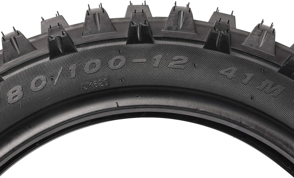80/100-12 3.00-12 Knobby Rear Tire & Inner Tube Pack of 2 T814