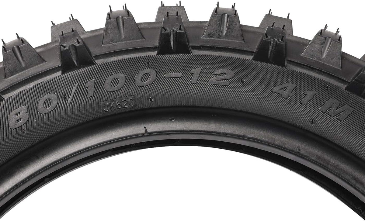 80/100-12 3.00-12 Knobby Rear Tire & Inner Tube Pack of 2 T814