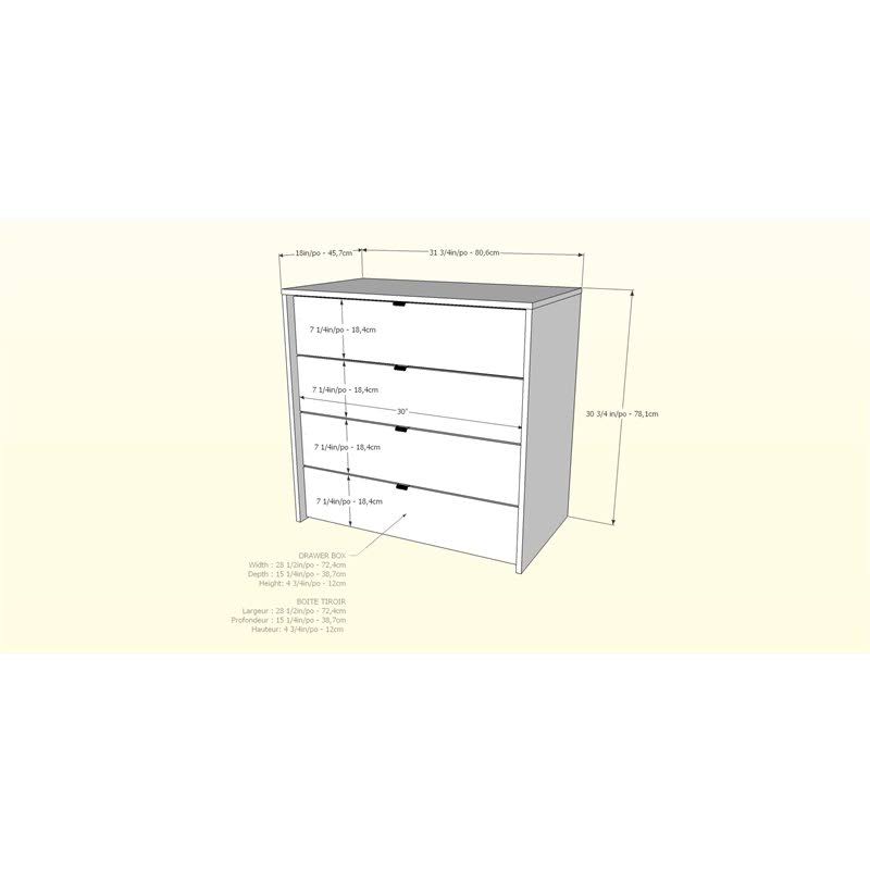 4 Piece Twin Size Bedroom Set Walnut White X804926