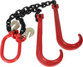 Tow Recovery V Chain with 3/8" x 2' Legs, Two 15" J-Hook & Eye Cradle Grab Hook L875429