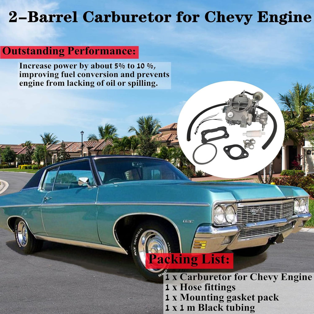 2 Barrel Carburetor Compatible with Chevy 350 5.7L 1970-1980 400 6.6L 1970-1975 Small Block Engine M1908