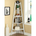 White 5-Tier Corner Ladder Bookcase G884