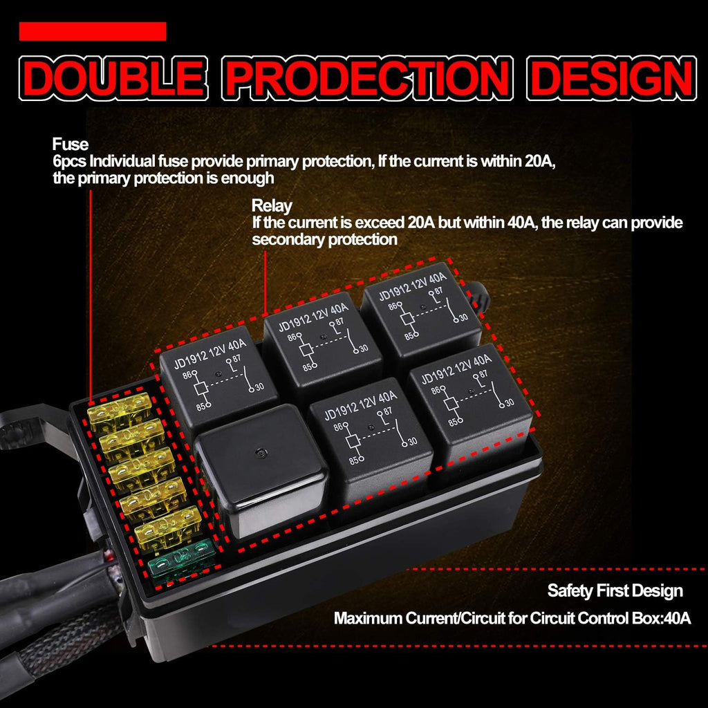 6 Gang Switch Panel with Label Stickers C65107