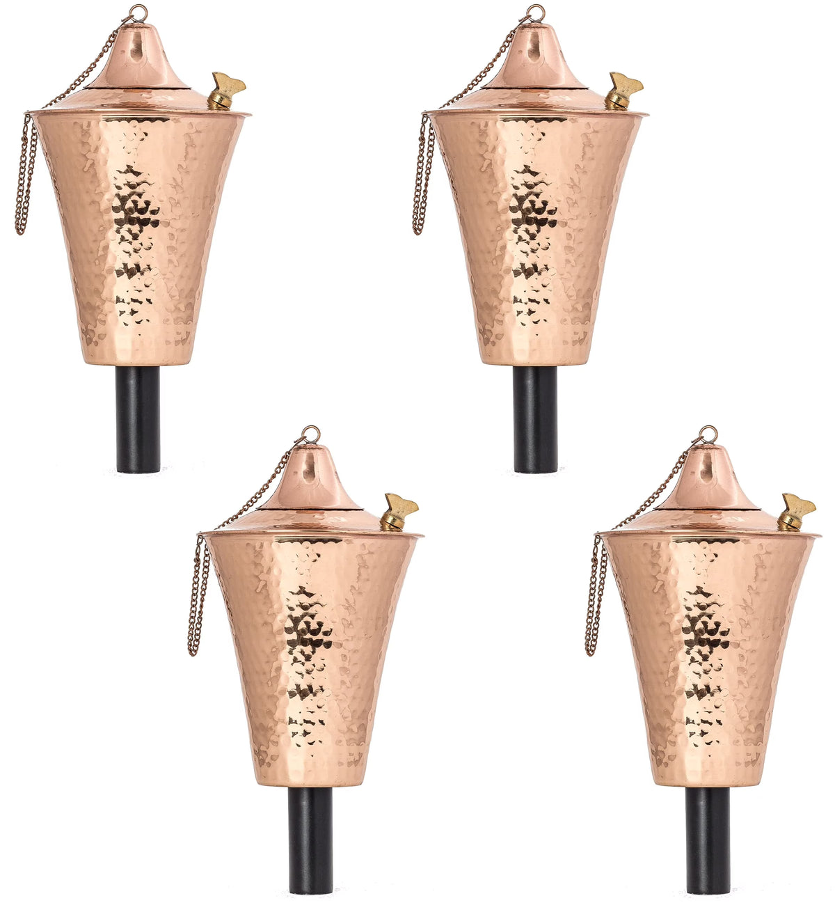 Hammered Copper Tiki Torch 4 Pack C319