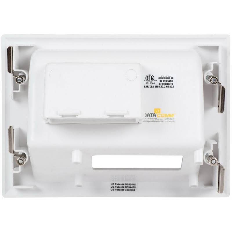 Recessed Pro-Power Kit with Duplex Surge Suppressor and Straight Blade Inlet Mounting Plate - White F582727