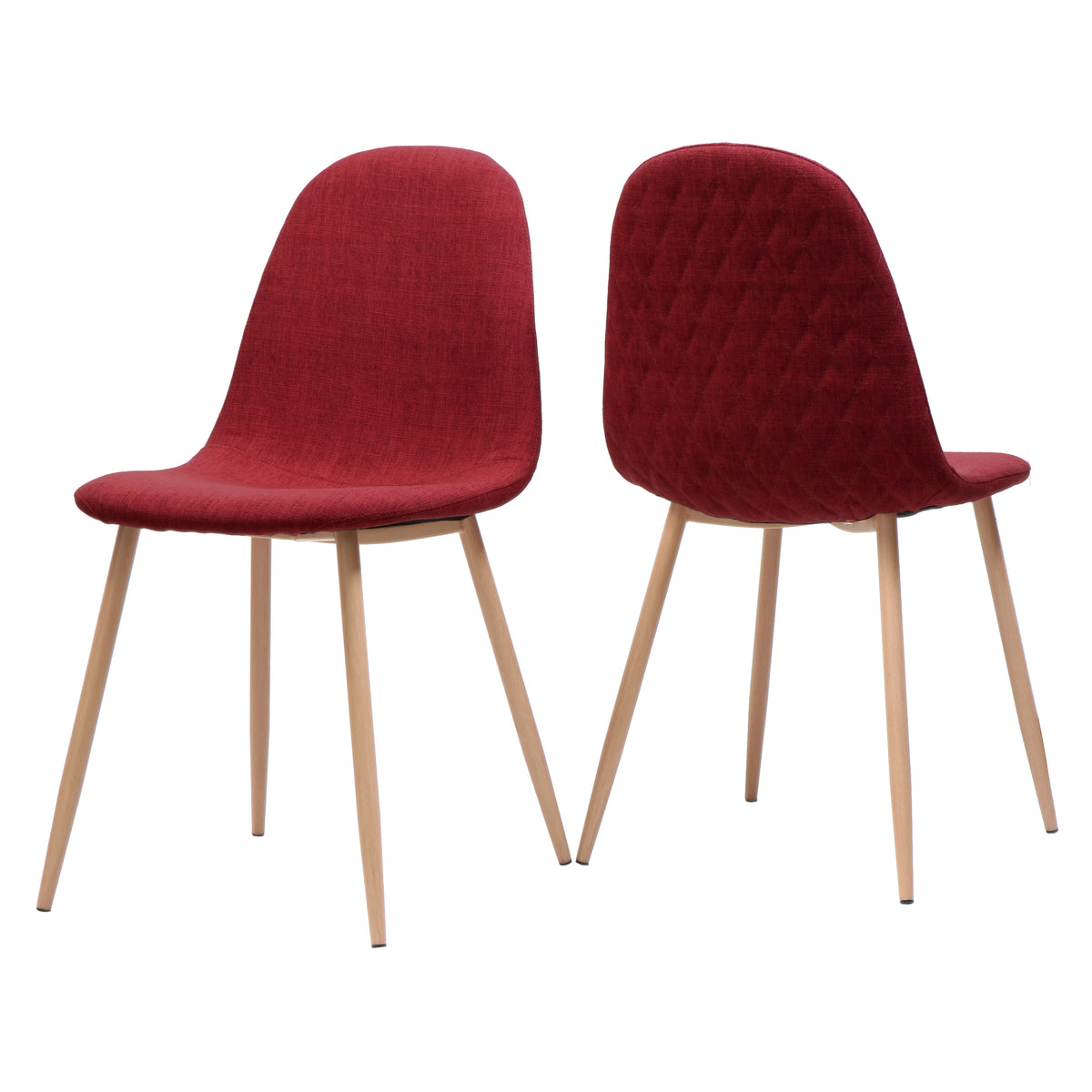 Red Fabric Dining Chairs, Set of 2 T453870