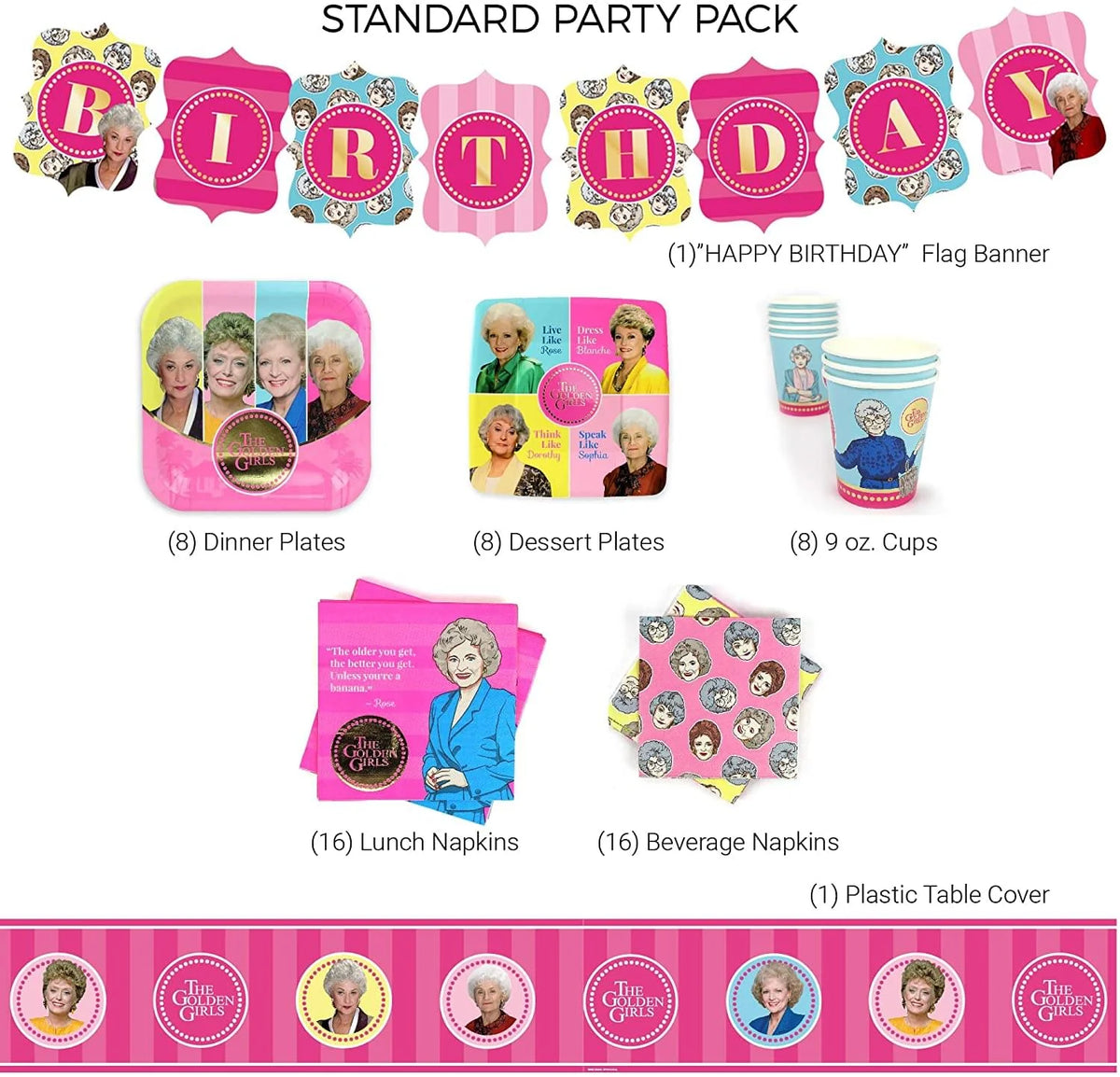 58 Pieces Birthday Party Supplies Pack A3570
