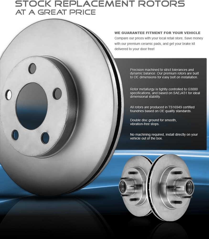 6 Lug Brake Disc Rotors Ceramic Brake Pads P983
