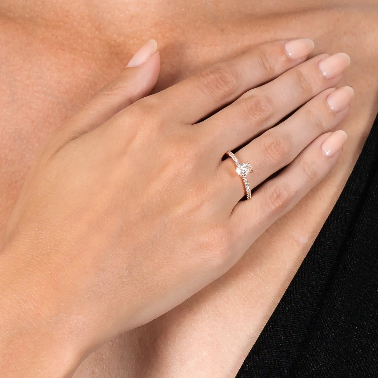14K Rose Gold 3/4 cttw. Oval-cut Engagement Ring F864731