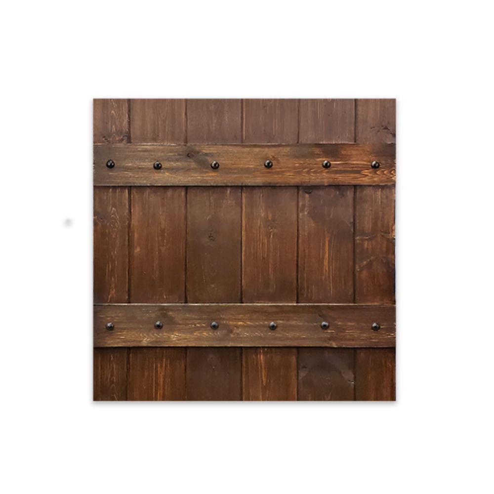 Brown Stained Solid Pine Wood Interior Sliding Barn Door with Hardware Kit B507