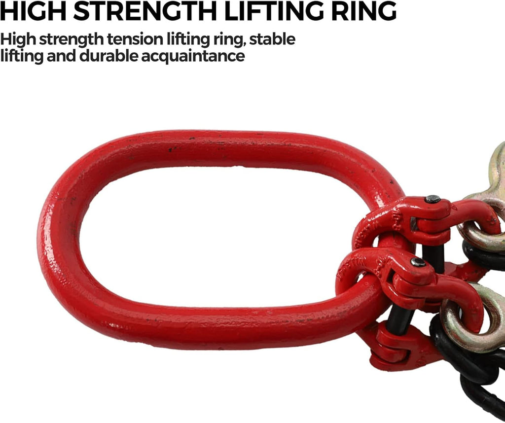 Tow Recovery V Chain with 3/8" x 2' Legs, Two 15" J-Hook & Eye Cradle Grab Hook L875429