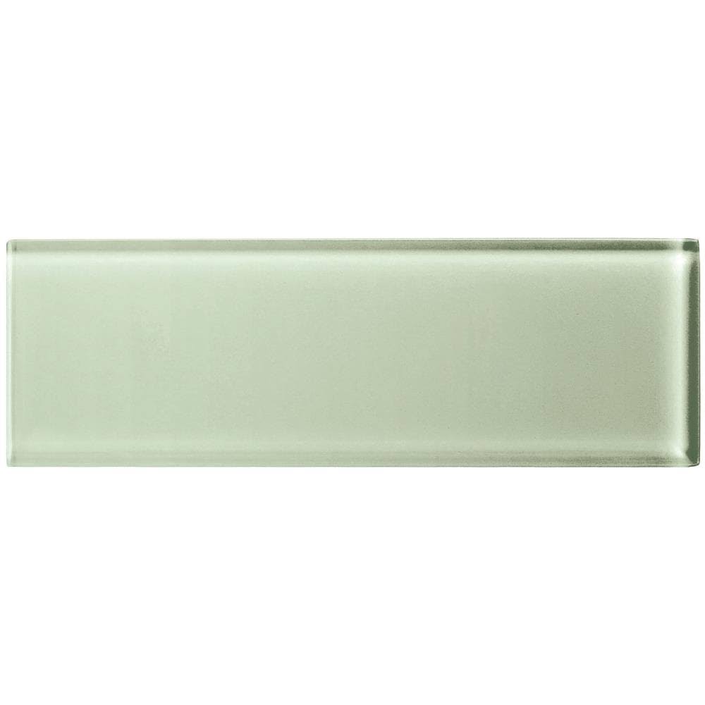 20-Pack Celedon 4-in x 12-in Unglazed Glass Subway Wall Tile Z977607
