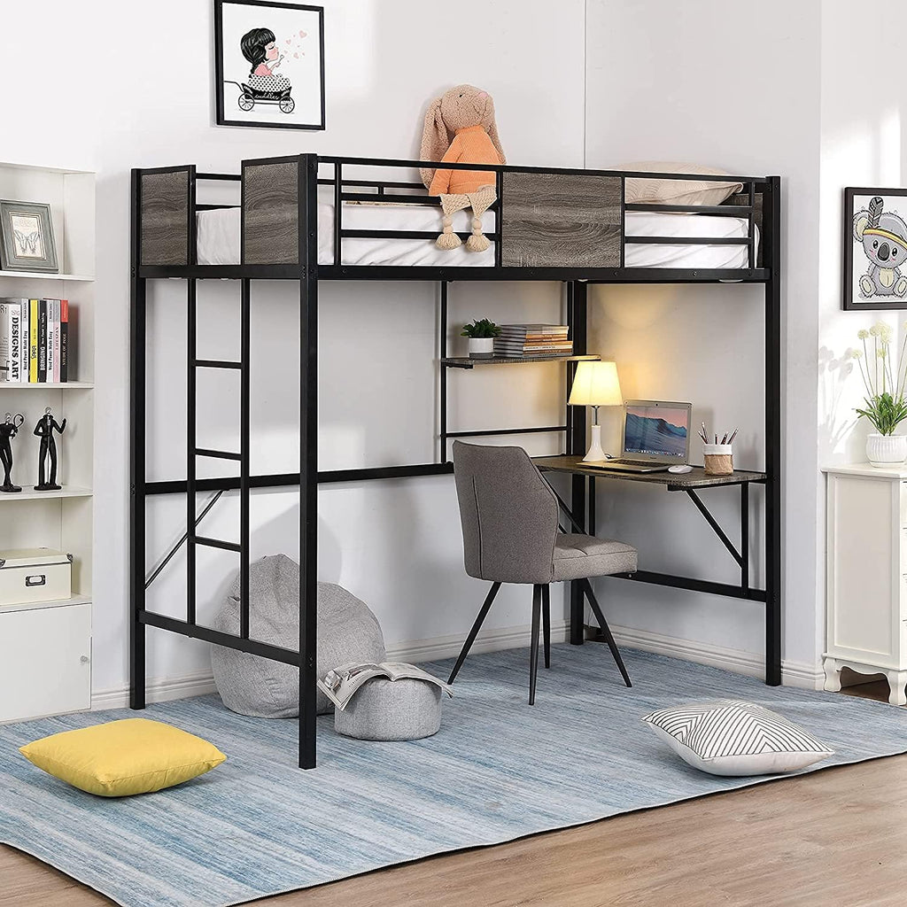 Twin-Over-Twin Solid Pine Wood Bunk Bed with Trundle and 4 Storage Drawers D1784