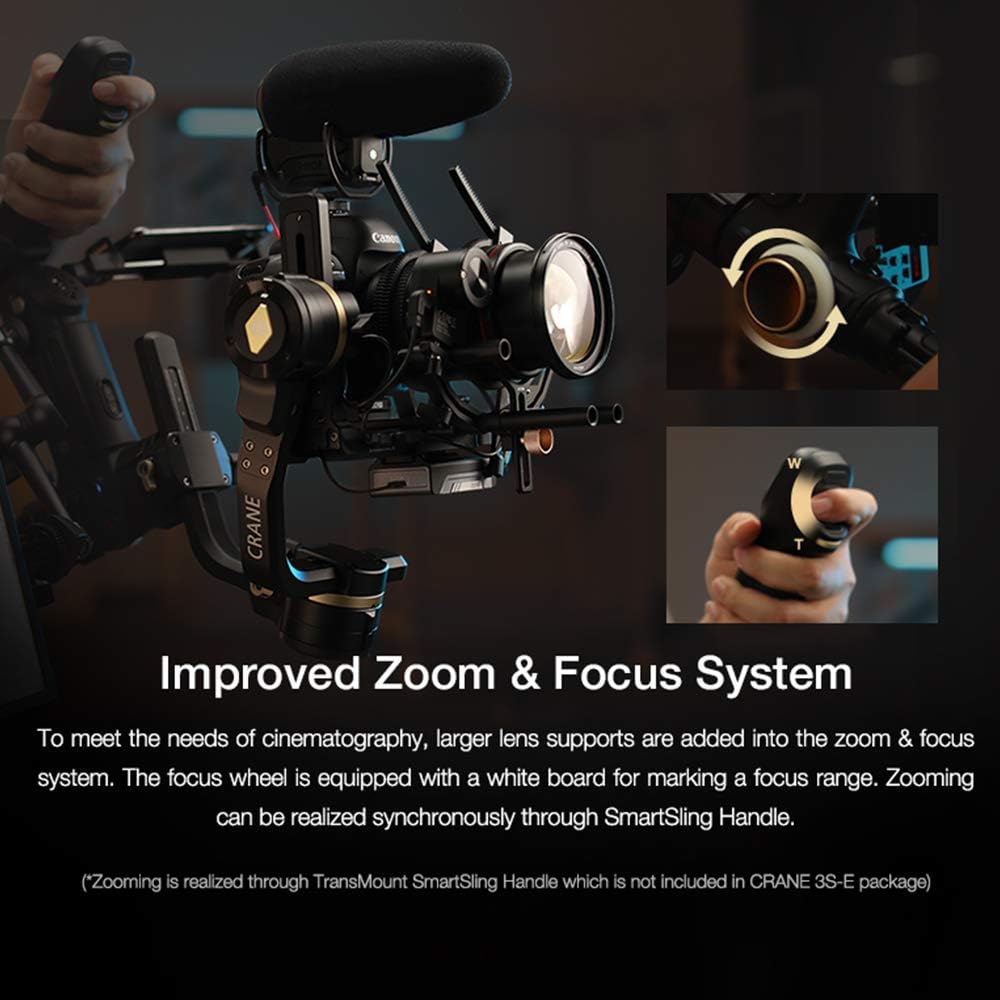 3-Axis Handheld Gimbal Stabilizer for DSLR Cameras and Camcorder, 6.5kg Payload, DC-in (Pro Package) W38419