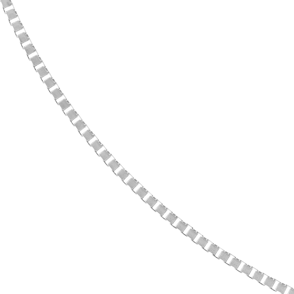 18K White Gold Box Chain Necklace with Lobster Lock C620
