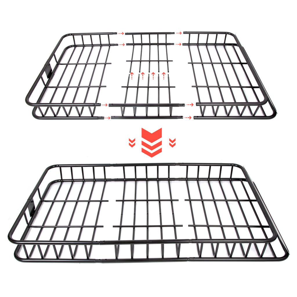 67" Expandable Car Top Roof Rack Cargo Basket Carrier M6279