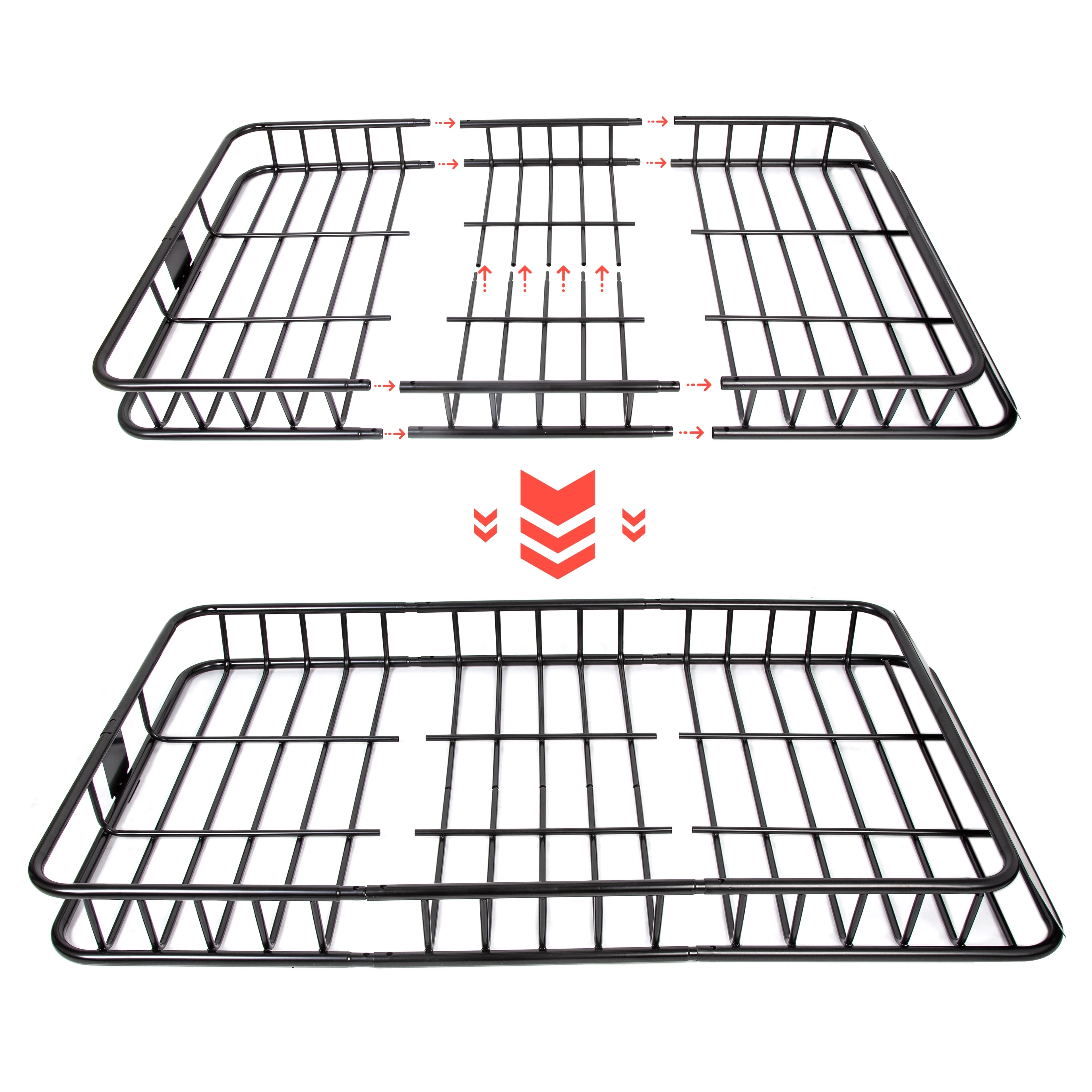 67" Expandable Car Top Roof Rack Cargo Basket Carrier M6279