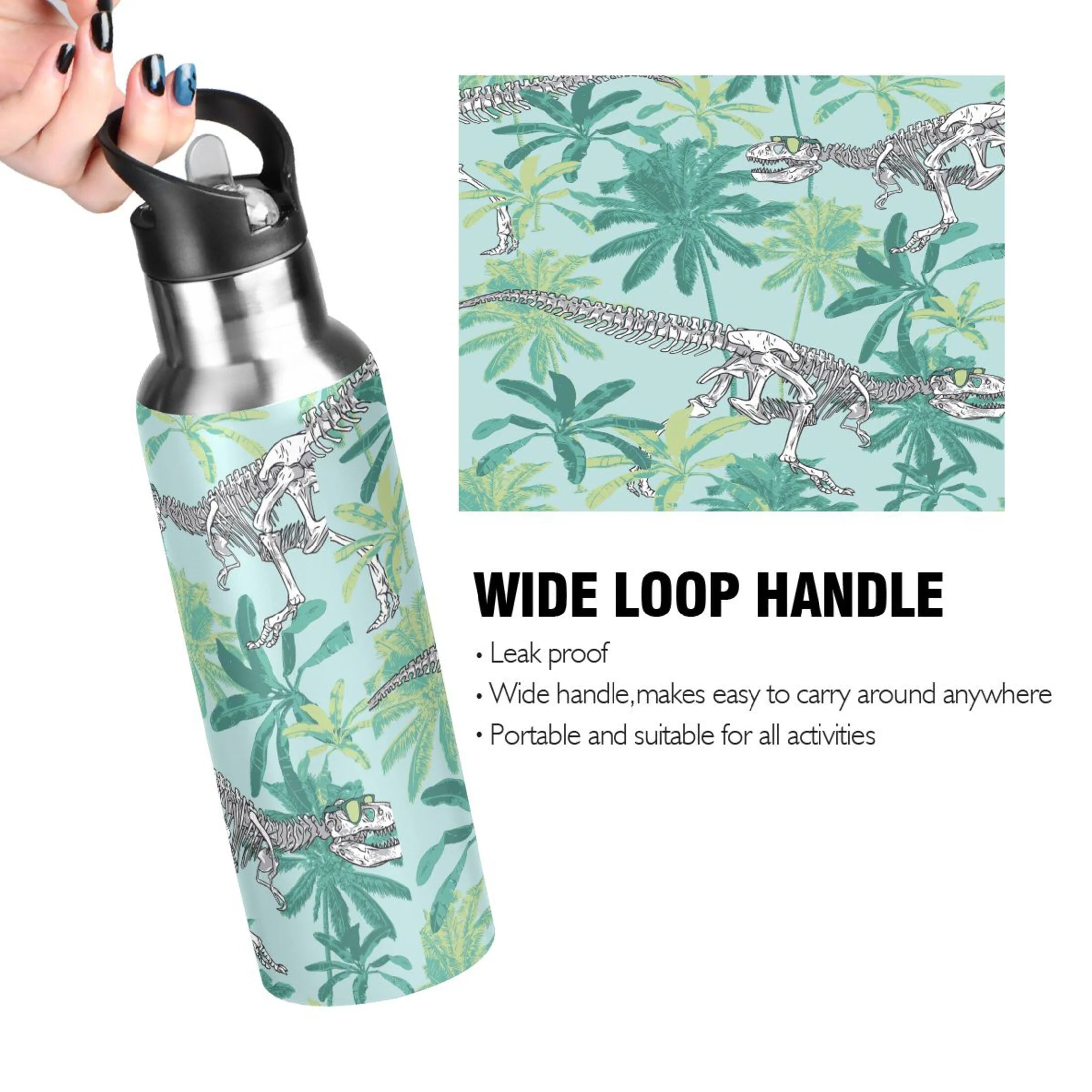 Stainless Steel Water Bottle with Straw Lid Vacuum Insulated 20 OZ H3134