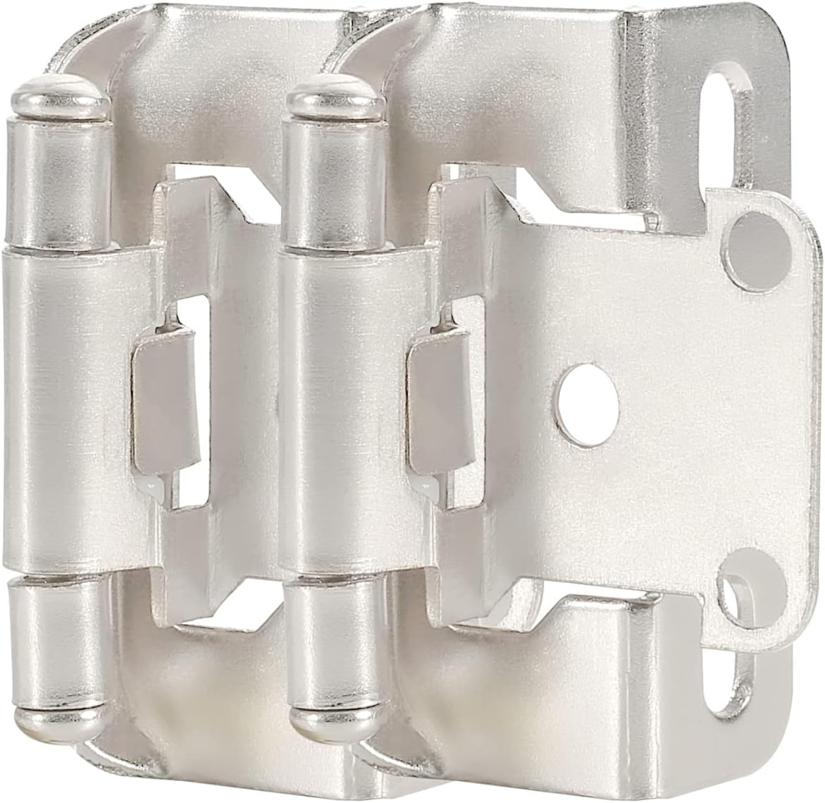 20 Pack 1/2” Self Closing Brushed Nickel Semi Wrap Cabinet Hinges K68381