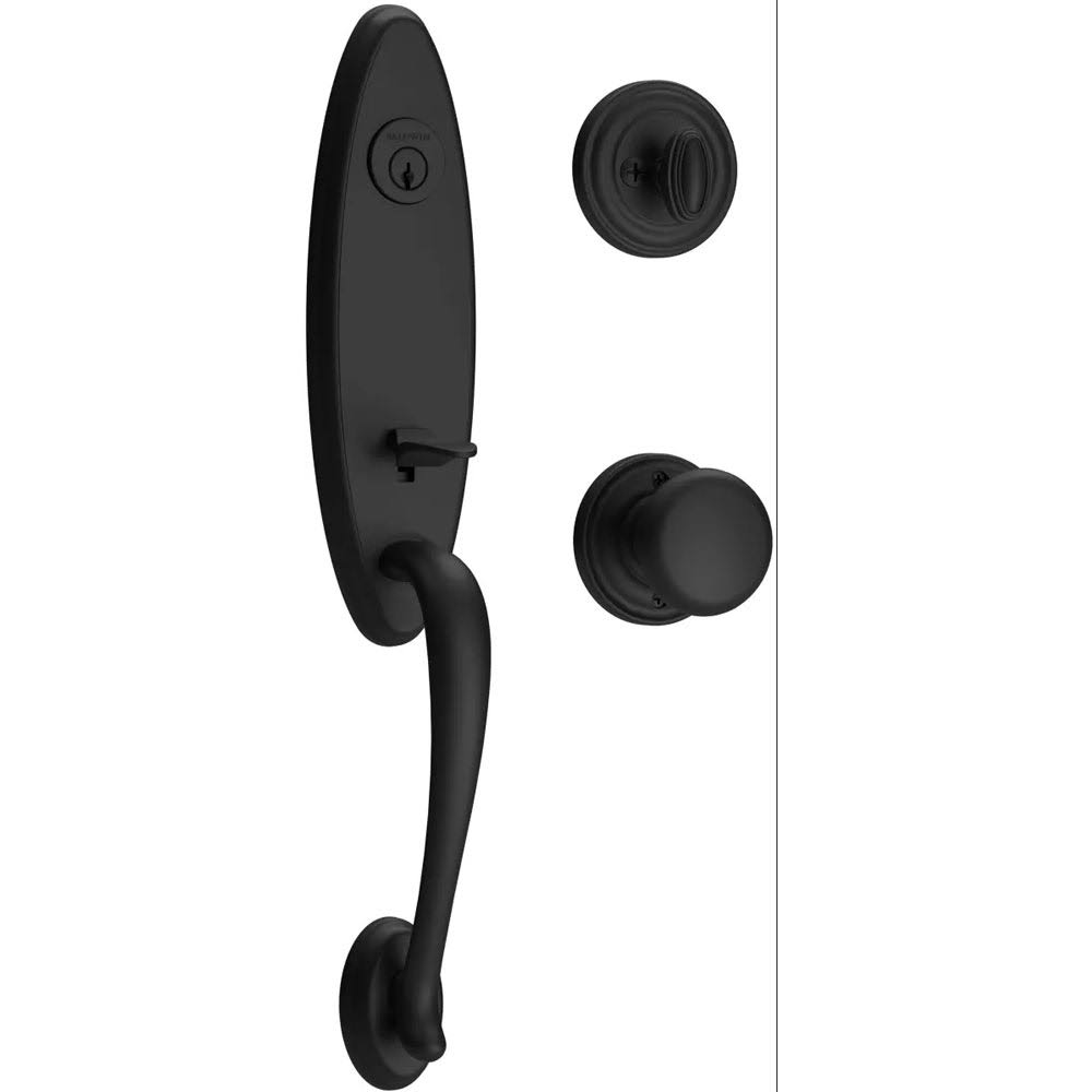 Single Cylinder Handleset with Round Knob and Latch Q868194