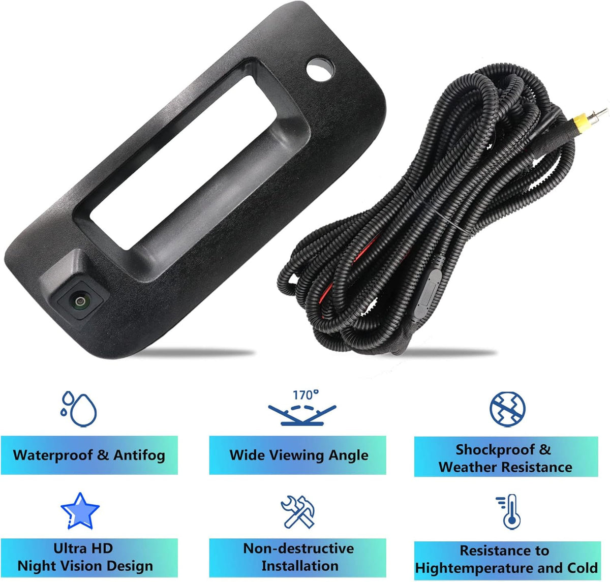Black Tailgate Handle Backup Camera Pack of 2 J25500