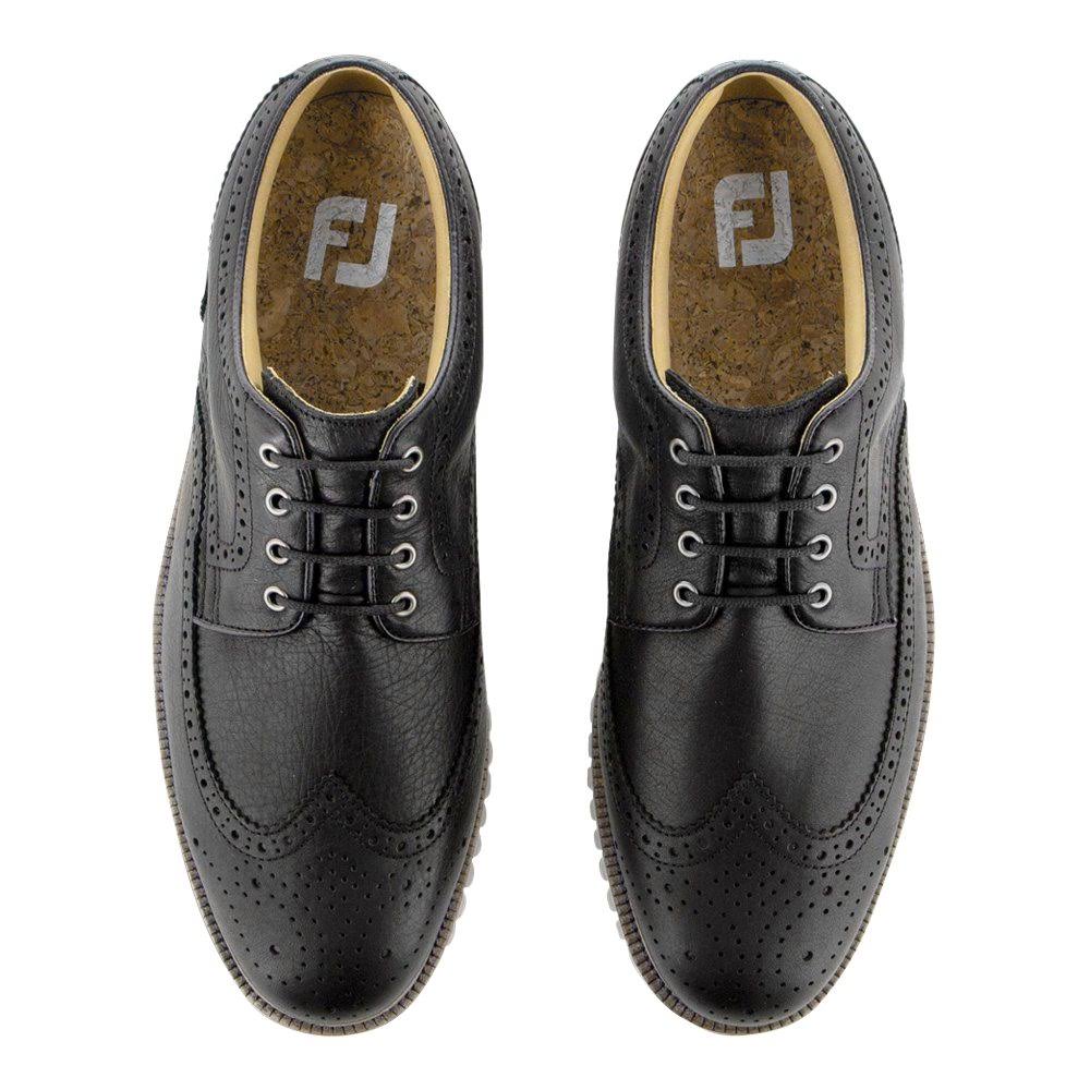 Black 11 X-Wide Wing Tip Shoes D3362
