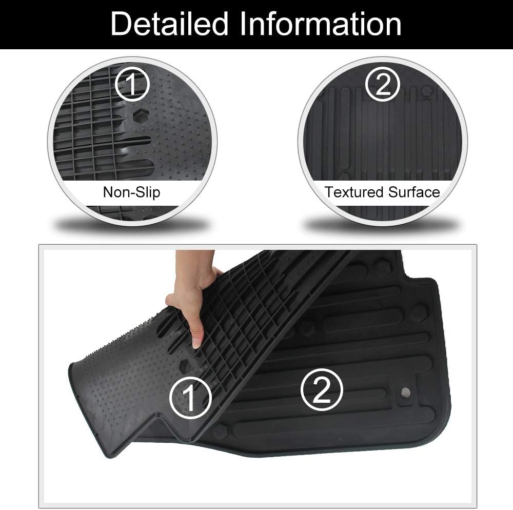Black Front Row All Weather TPE Floor Mat Set B492