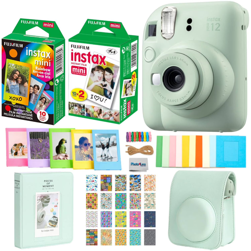 Mint Green Instant Film Camera with Accessories Y7932