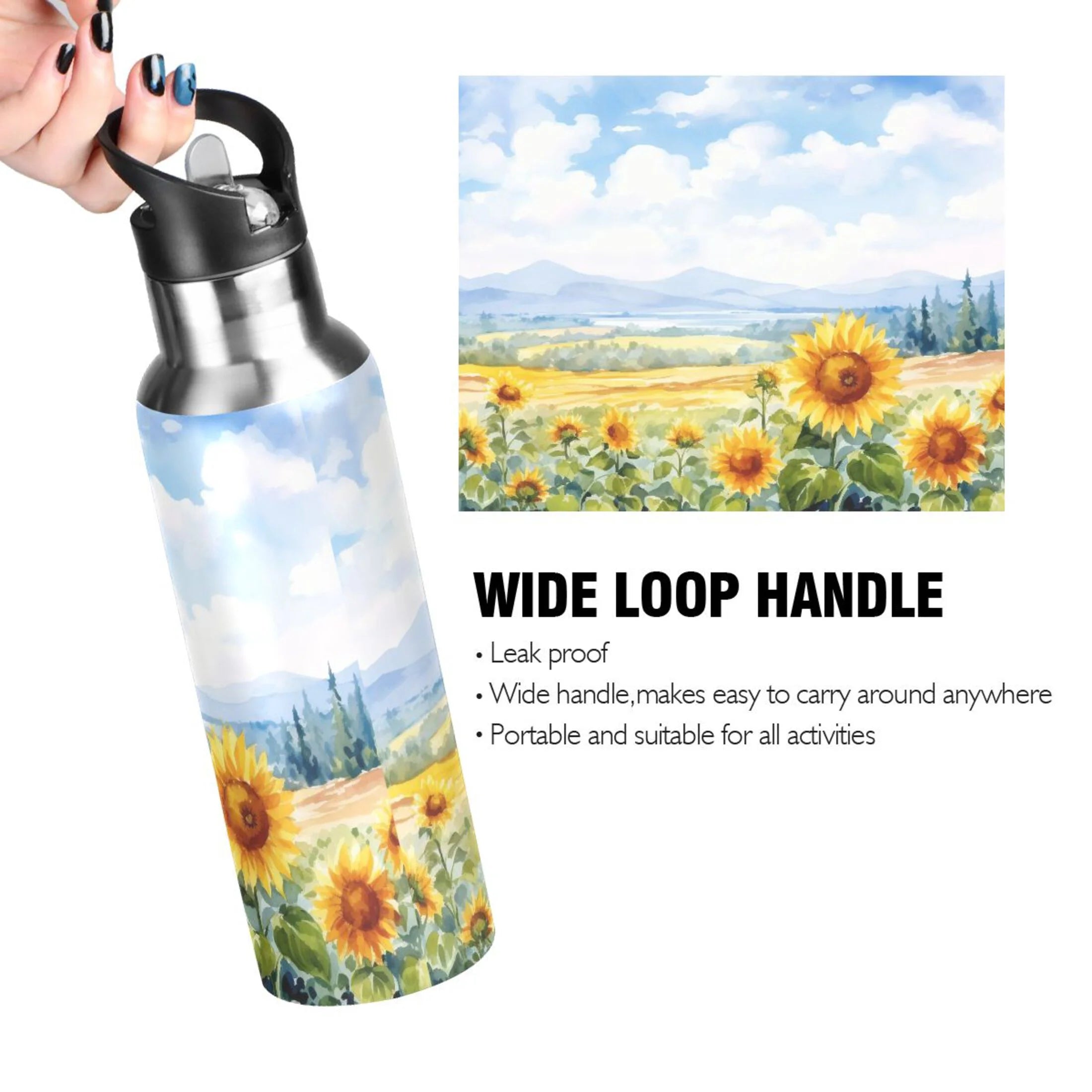 Stainless Steel Insulated Water Bottle with Straw Lid 20 oz C308432