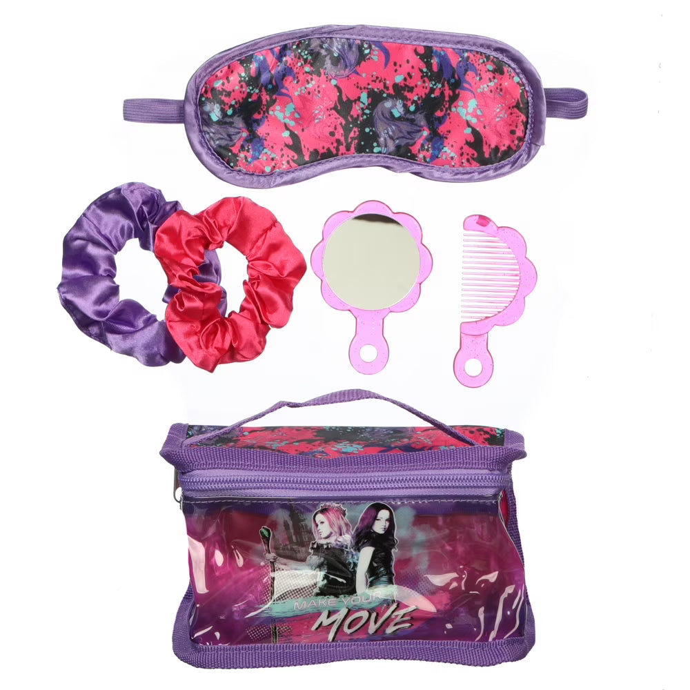 Clear Utility Case with Sleep Mask, Hair Ties and Comb & Mirror Set F3402