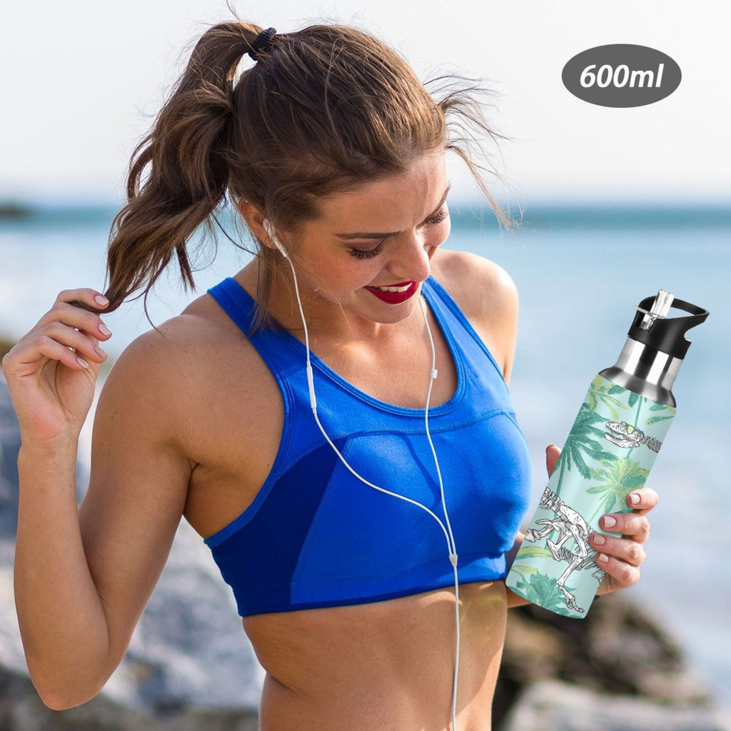 Stainless Steel Water Bottle with Straw Lid Vacuum Insulated 20 OZ H3134