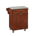 Cherry Kitchen Cart with Granite Top H597875
