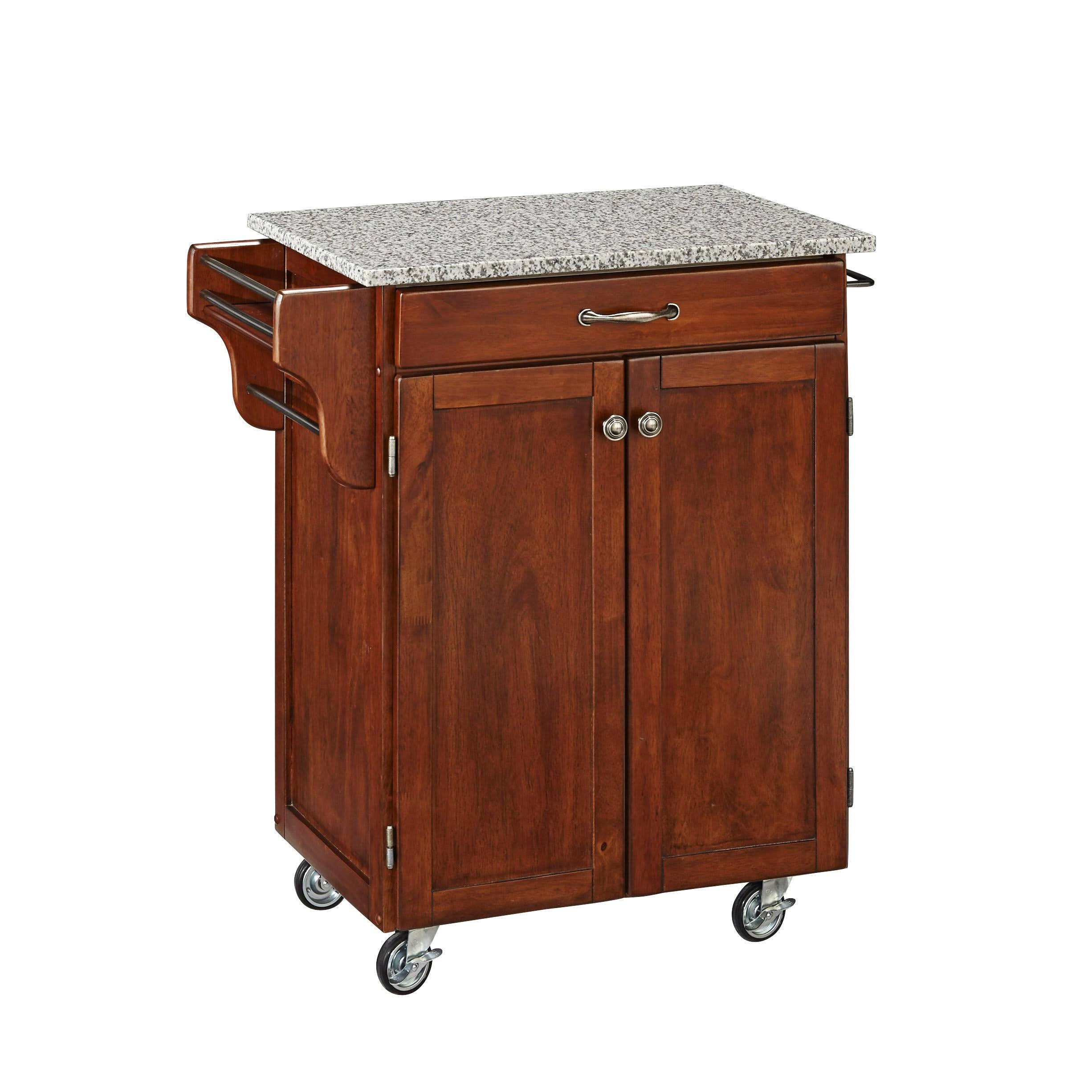 Cherry Kitchen Cart with Granite Top H597875