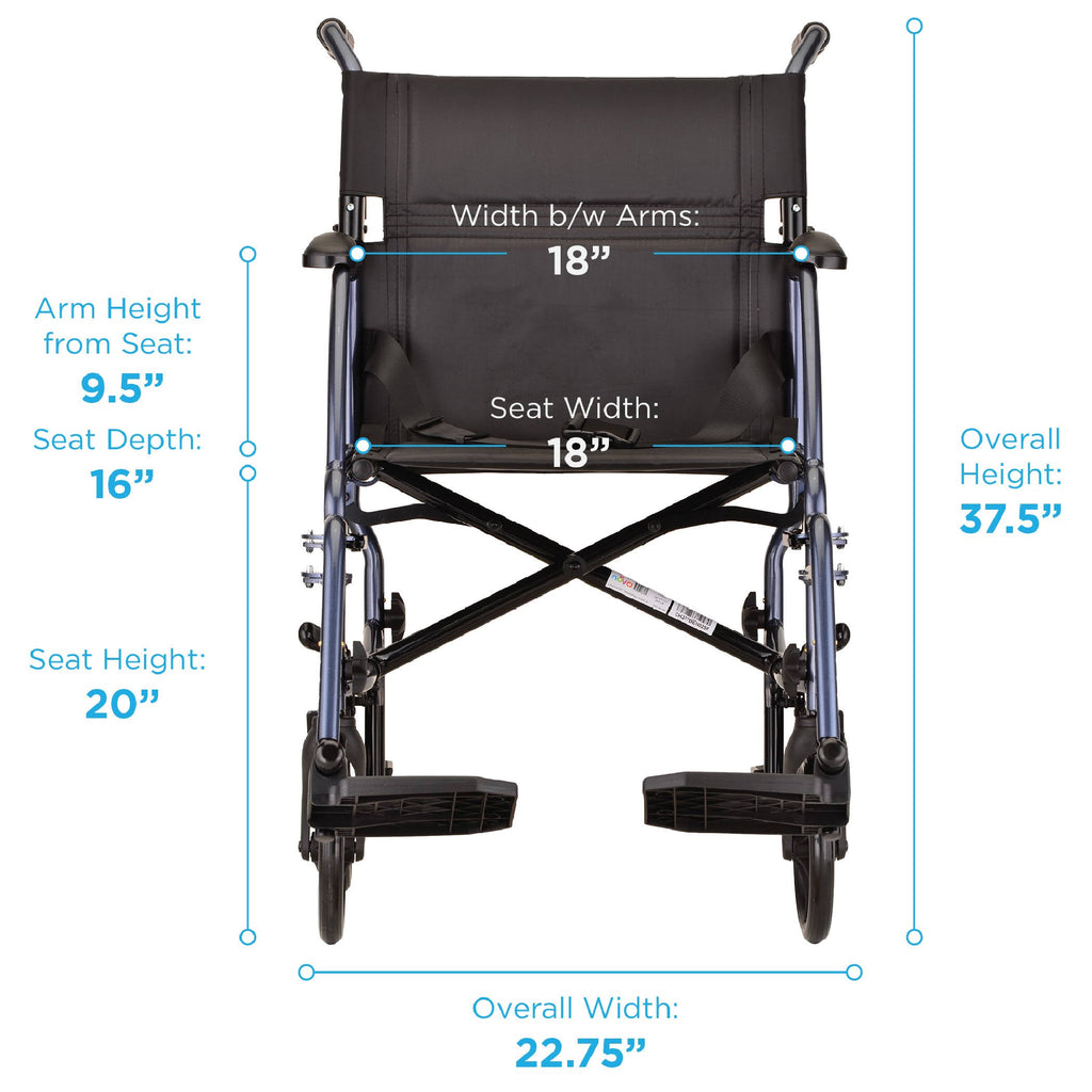 Blue Lightweight Transport Chair P625
