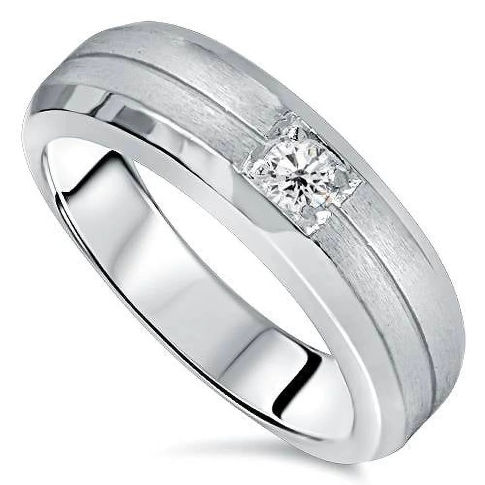 White Gold Solitaire Diamond Wedding Ring Y7149
