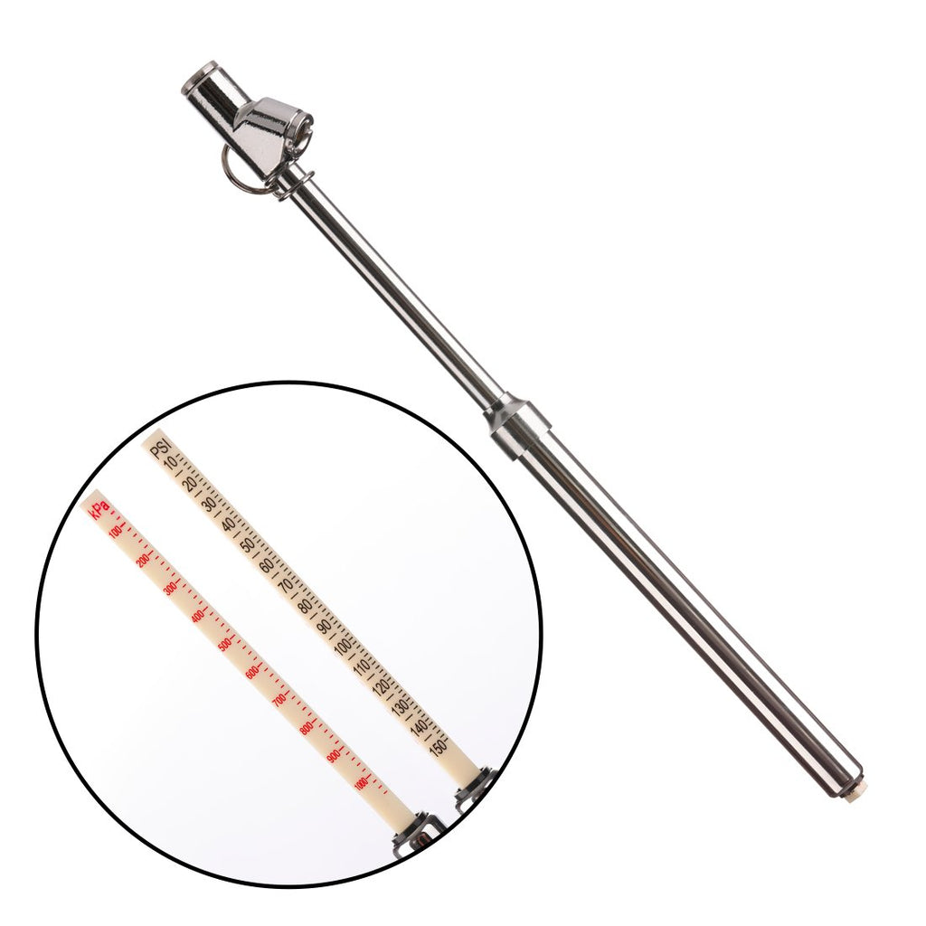 Tire Pressure Gauge 10-150PSI 100-1000KPa Dual Head Chucks Silver (10 Packs) Z8058