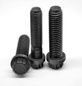 1-14 x 2.5 Fine Threaded 12-Point Flange Screw, Alloy Steel, Thermal Black Oxide, 10 Piece H459484