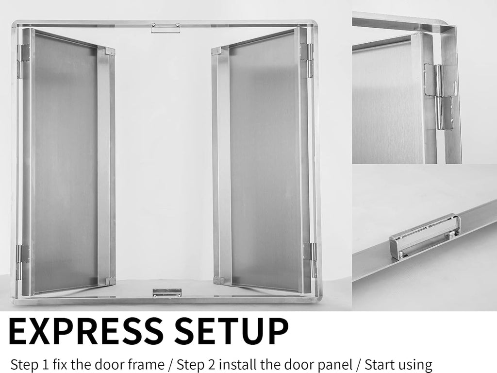 304 Stainless Steel Double Wall Vertical Door 36x21 Inch A86010