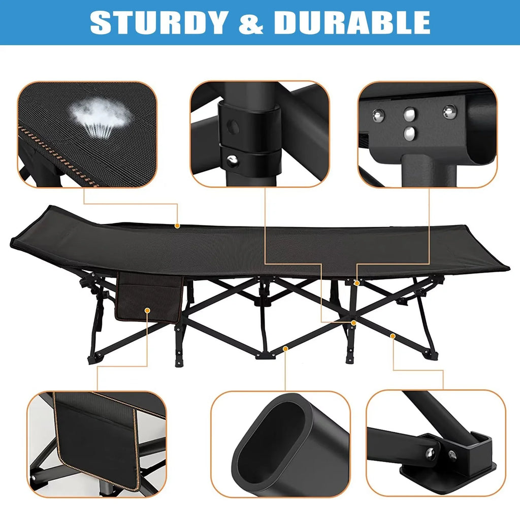Oversized Portable Folding Camping Cot with Mattress and Carry Bag E84930