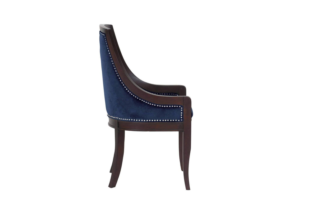 Black Velvet Nailhead Dining Side Chair S4618