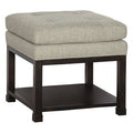 Rustic Almond Tufted Square Ottoman with Storage B5436