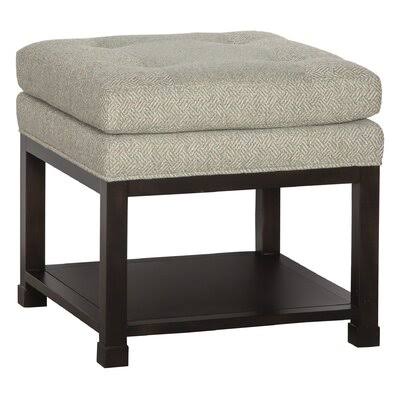 Rustic Almond Tufted Square Ottoman with Storage B5436