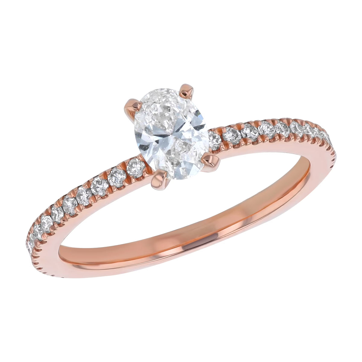 14K Rose Gold 3/4 cttw. Oval-cut Engagement Ring F864731