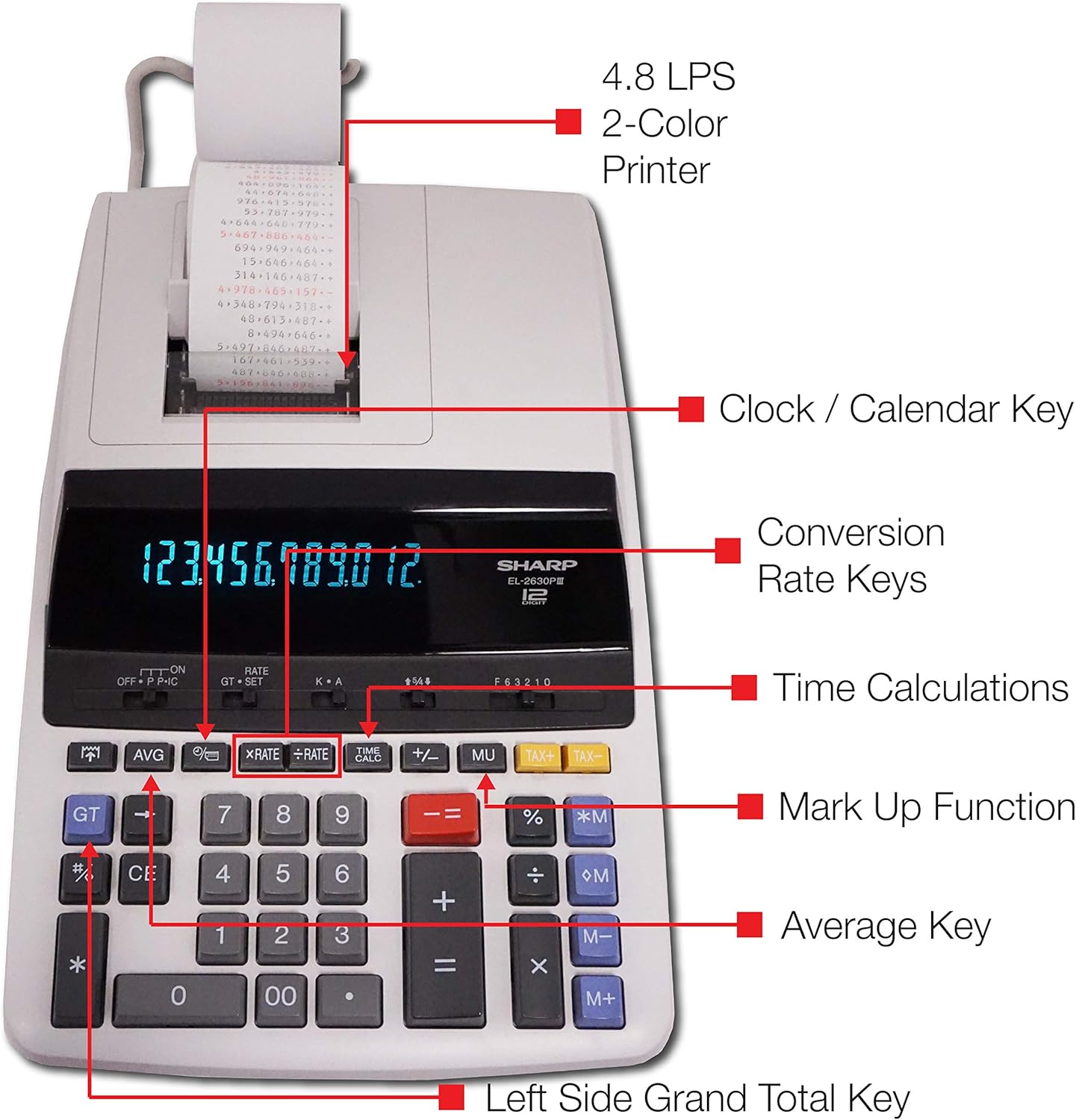 12 Digit Commercial Printing Calculator J743
